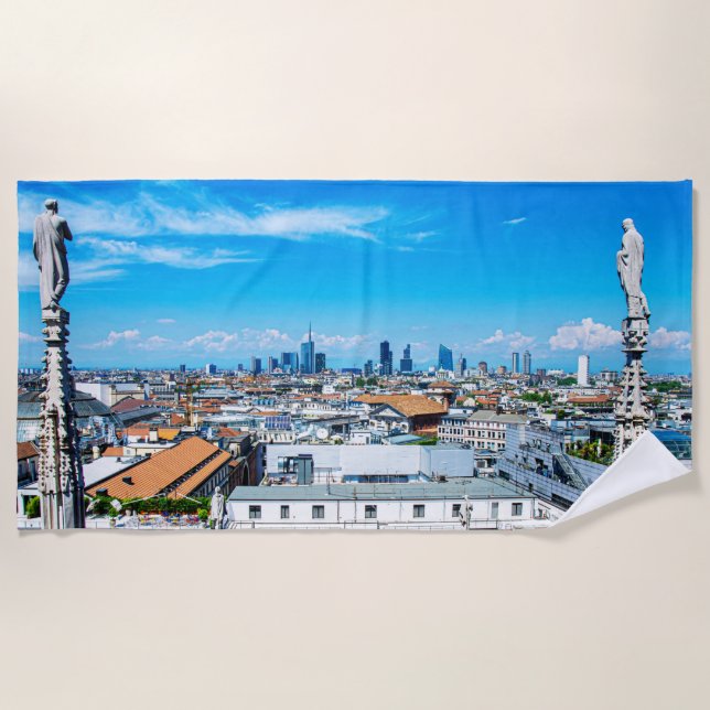 Serviette De Plage Paysage urbain de Milan (Devant)