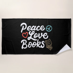 Serviette De Plage Peace Looks Geeky & Cute Reading