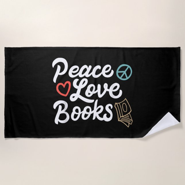 Serviette De Plage Peace Looks Geeky & Cute Reading (Devant)