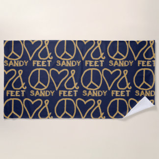 Serviette De Plage Peace Love & Sandy Feet