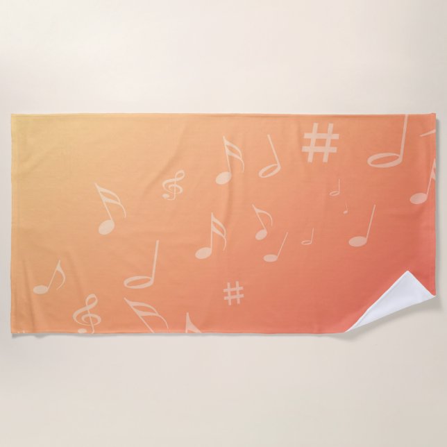 Serviette De Plage Peach Music (Devant)