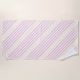 Serviette De Plage Peaches et crème cinq bandes motif