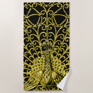 Serviette De Plage Peacock Gold Art Nouveau