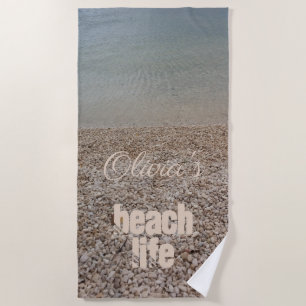 Serviette De Plage Pebble Beach Life Photographie Océan Ajouter un te