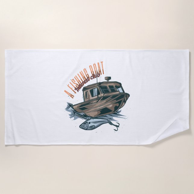 Serviette De Plage Pêche Pêche Bateau Pêche (Devant)