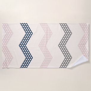 Serviette De Plage Peigne de miel géométrique Chevron Motif Marine ro