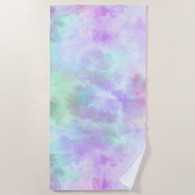 Serviette De Plage Peinture d'aquarelle Pastel Rainbow Cravate-Dye (Devant)