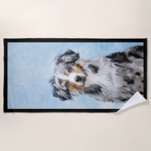 Serviette De Plage Peinture de berger américaine miniature - Chien Ar