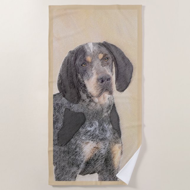 Serviette De Plage Peinture de linge bluetick - mignon chien original (Devant)