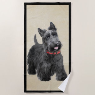 Serviette De Plage Peinture écossaise Terrier - Cute Original Chien A