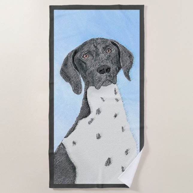 Serviette De Plage Peinture pointeur germanique - Art original (Devant)
