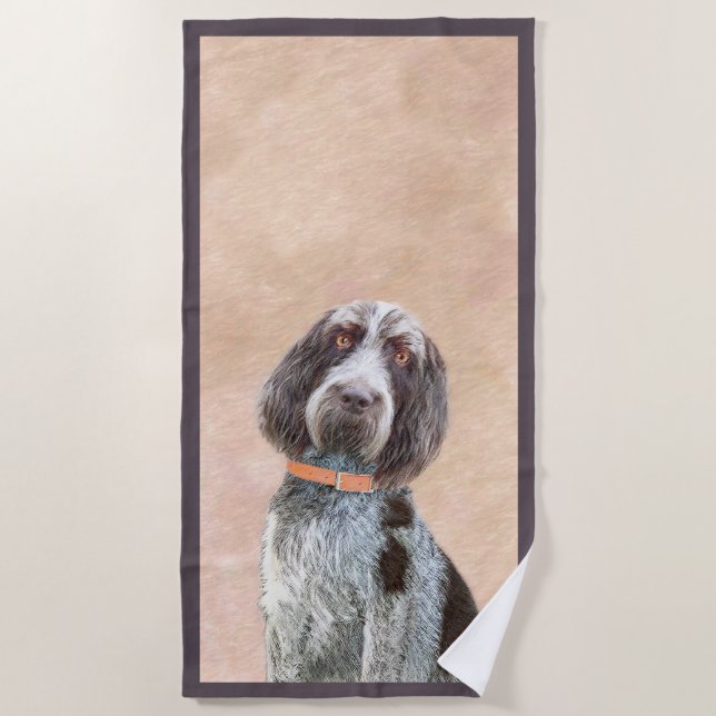 Serviette De Plage Peinture Spinone Italiano - Belle Art Original Chi (Devant)