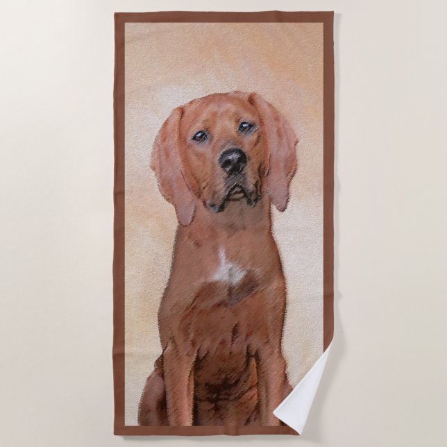 Serviette De Plage Peinture sur pilon rouge - jolie art original chie (Devant)