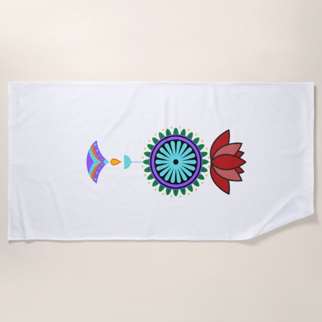 Serviette De Plage Pendentif spirituel avec fleur de lotus (Devant)