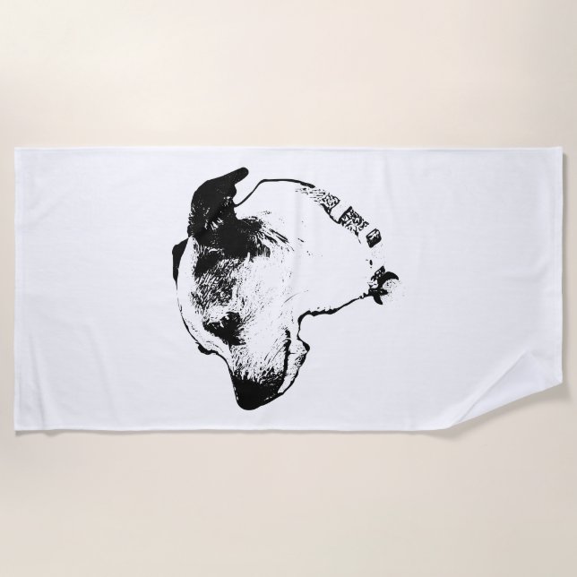 Serviette de plage Penny le Terrier – Audacieuse e (Devant)