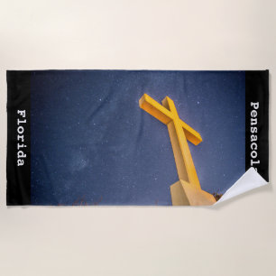 Serviette De Plage Pensacola Beach Cross avec Voie Lactée