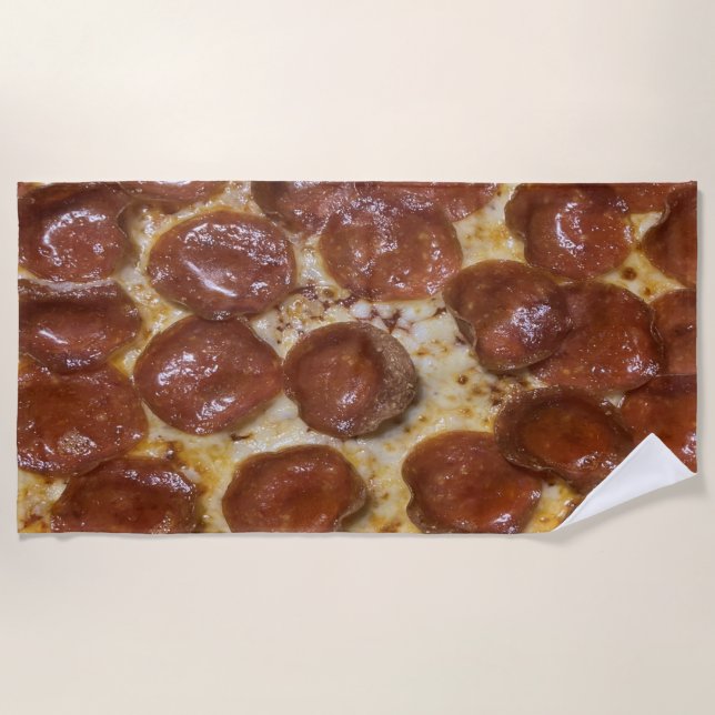 Serviette De Plage Pepperoni Pizza (Devant)