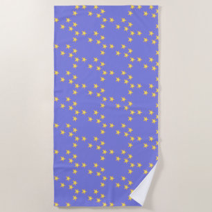Serviette De Plage Périwinkle avec étoiles jaunes
