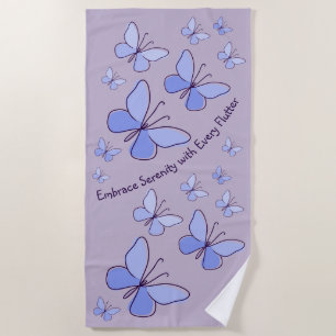 Serviette De Plage Périwinkle Bleu Papillon Fbattage Lavender Gris
