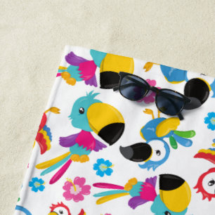 Serviette De Plage Perroquets colorés, Perroquets tropicaux, Oiseaux,