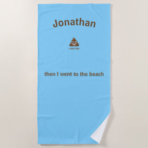 Serviette De Plage PersonaIizé Je Pooppé Aujourd'Hui Poo Emoji sur Bl
