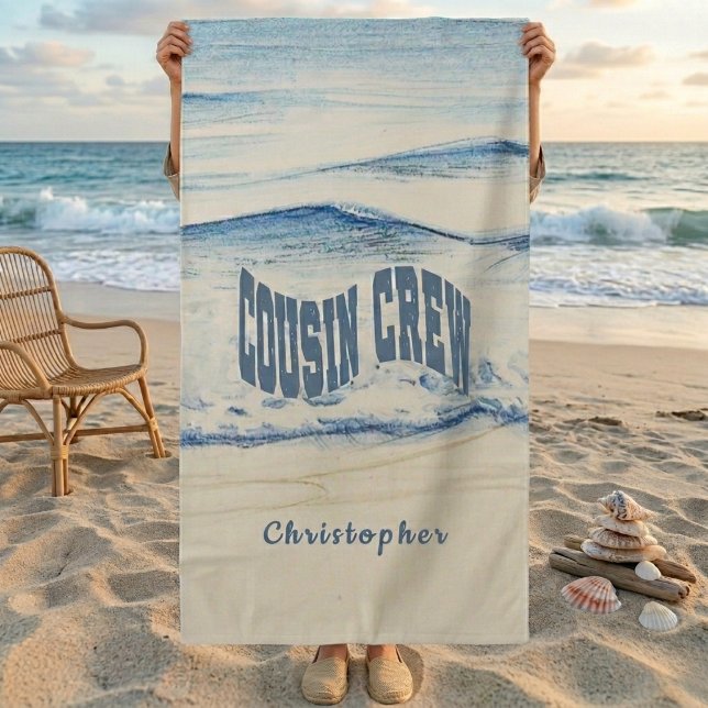 Serviette De Plage Personalized Cousin Crew Beach Towel  (Personalized Cousin Crew Beach Towel)