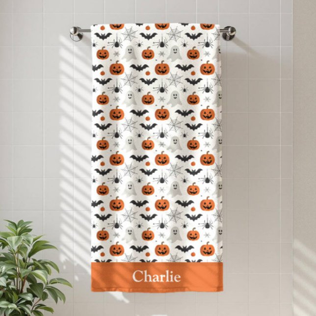 Serviette De Plage Personalized Cute Halloween (Créateur téléchargé)