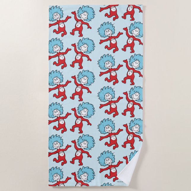 Serviette De Plage Personnage Chose 1 et Chose 2 de Dr Seuss (Devant)
