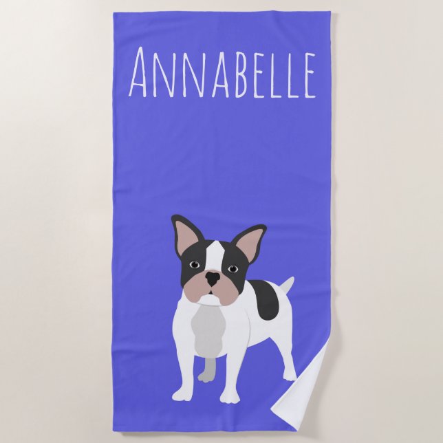 Serviette de plage personnalisable Boston Terrier  (Devant)