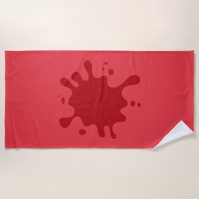 Serviette de plage personnalisable rouge tomate Sp (Devant)
