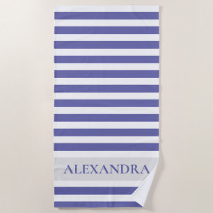 Serviette De Plage Personnalisé Très Peri Cabana Stripe