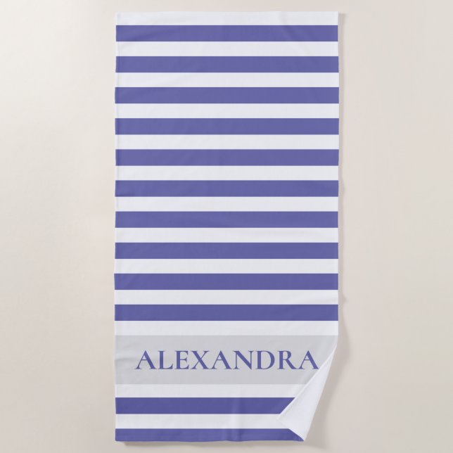 Serviette De Plage Personnalisé Très Peri Cabana Stripe  (Devant)