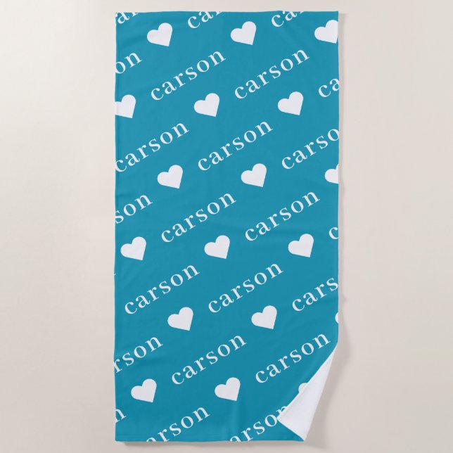 Serviette de plage personnalisée à nom répétitif s (Devant)