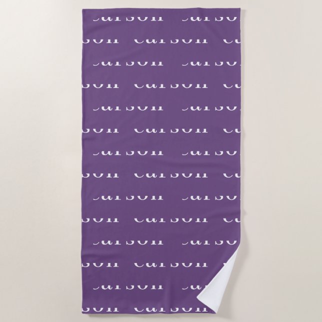 Serviette de plage personnalisée à nom répétitif s (Devant)