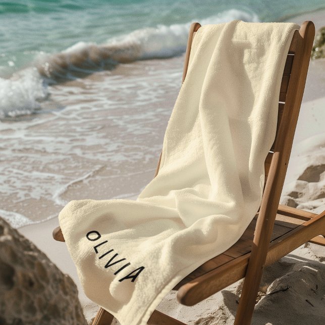 Serviette de plage personnalisée au beurre | Nom p (Créateur téléchargé)