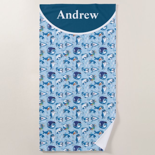 Serviette de plage personnalisée avec des bébés ph (Devant)