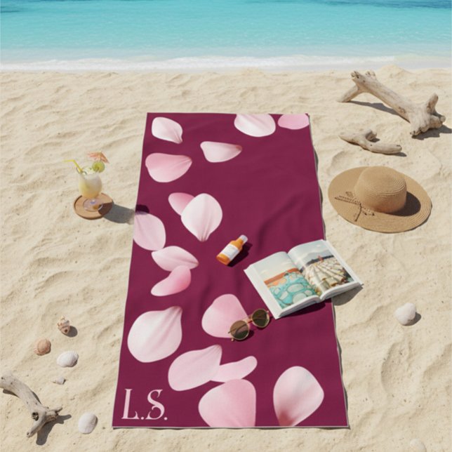 Serviette de plage personnalisée avec monogramme e (Créateur téléchargé)