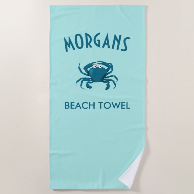 Serviette de plage personnalisée Blue Crab Beach (Devant)
