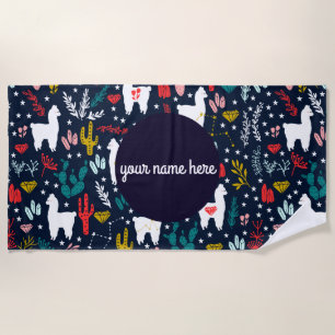 Serviette de plage personnalisée d'alpaga