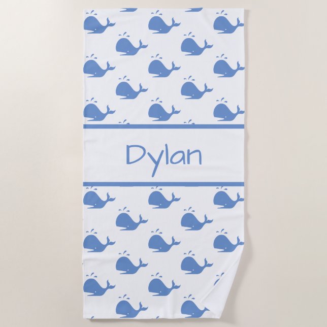Serviette de plage personnalisée de baleine (Devant)