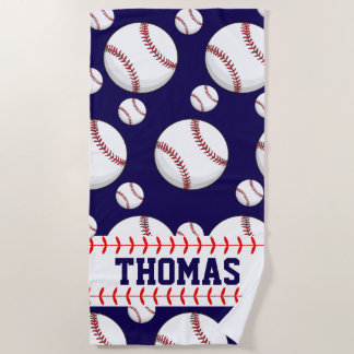 Serviette de plage personnalisée de baseball d'été