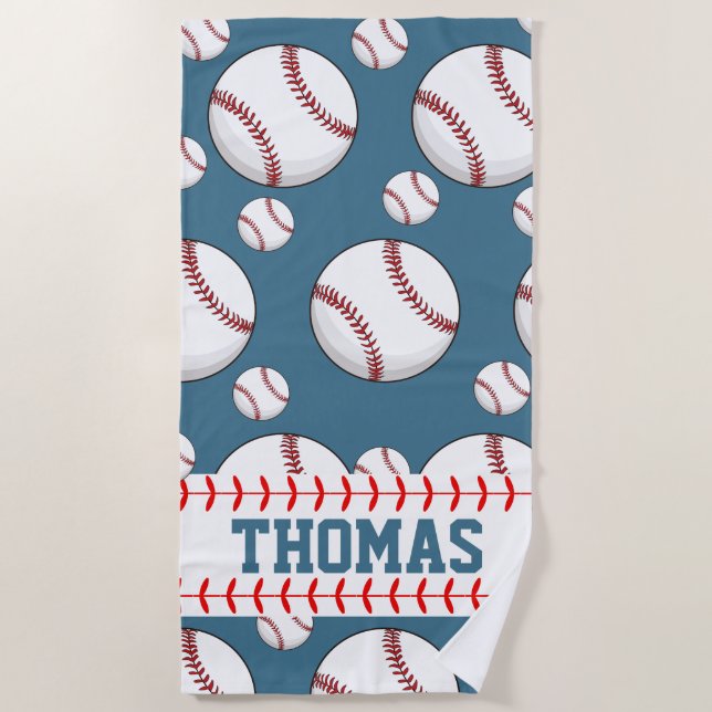 Serviette de plage personnalisée de baseball d'été (Devant)