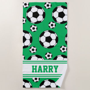 Serviette de plage personnalisée de football d'été