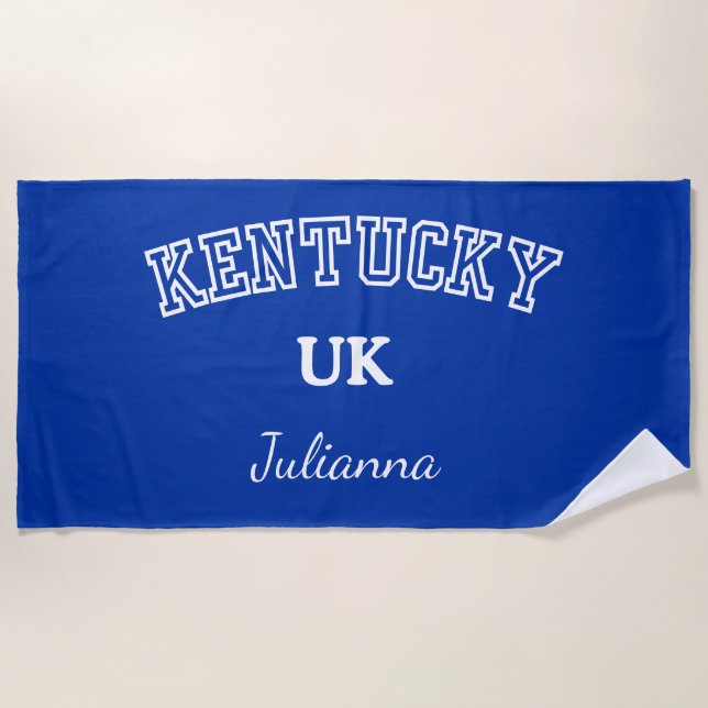 Serviette de plage personnalisée de l'Université d (Devant)