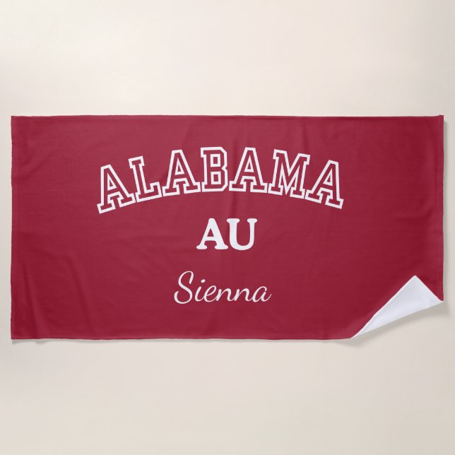 Serviette de plage personnalisée de l'Université d (Devant)