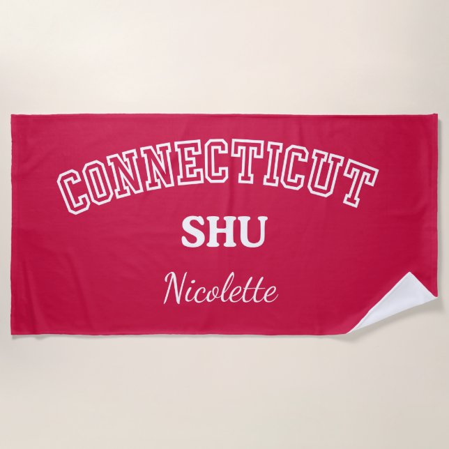 SERVIETTE DE PLAGE PERSONNALISÉE DE L'UNIVERSITÉ D (Devant)
