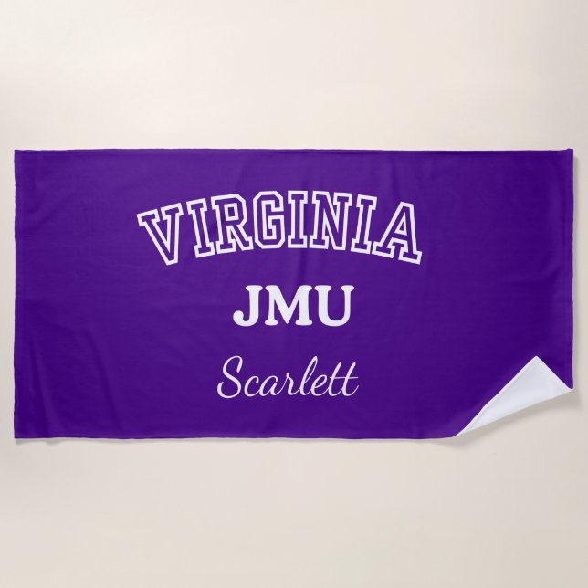 Serviette de plage personnalisée de l'Université J (Devant)