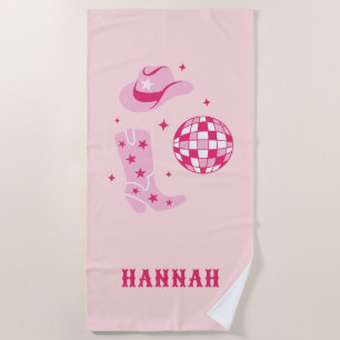 Serviette de plage personnalisée Disco Cowgirl Bac