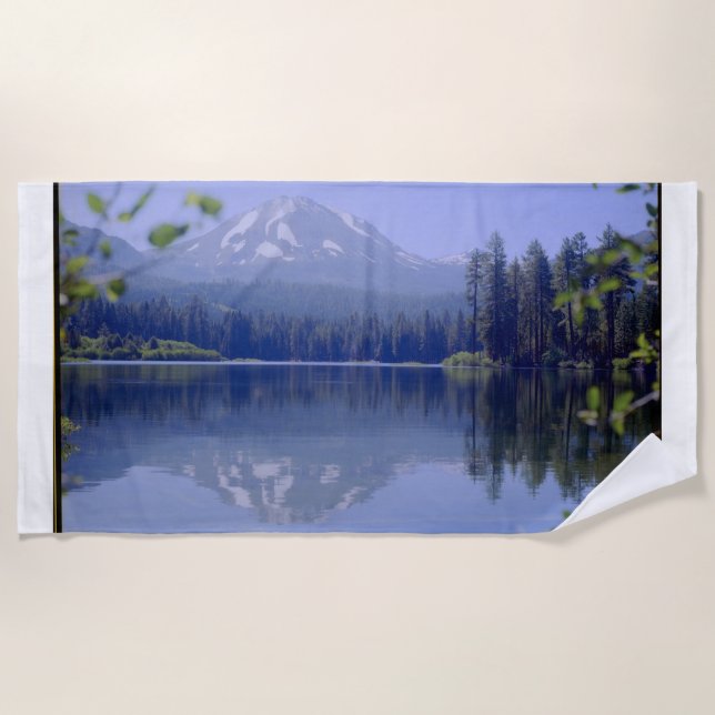 Serviette de plage personnalisée du lac Mountain (Devant)