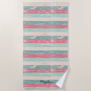 Serviette de plage personnalisée en tôle de bois